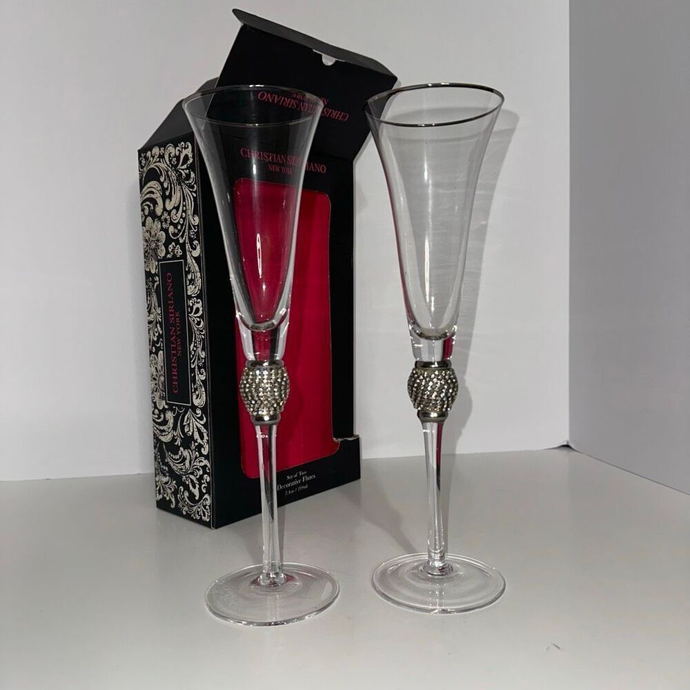 Christian Siriano New York Decorative Champagne Flute Set